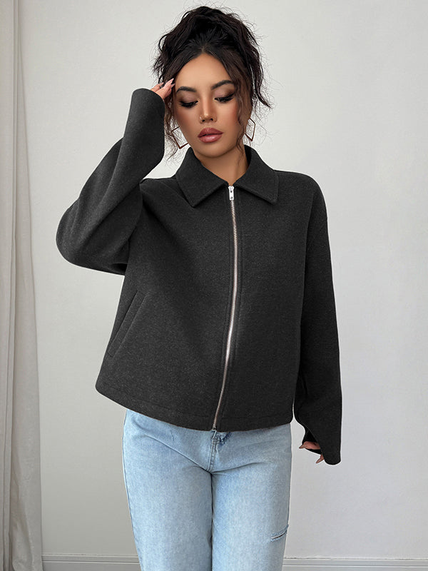 Zip Long-Sleeve Relaxed Jacket