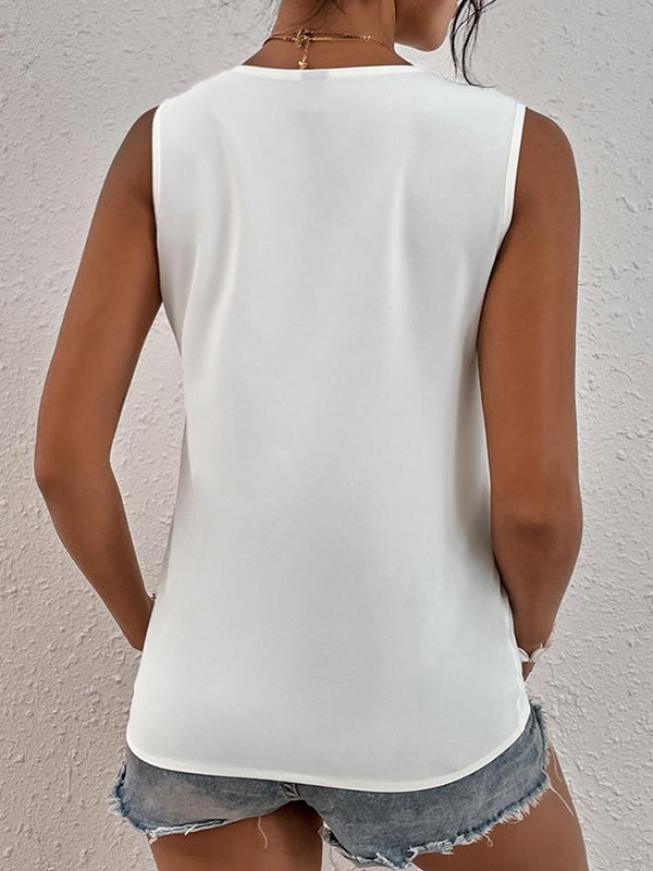 V-Neck Sleeveless Relaxed Vest