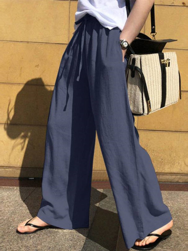 High-Waist Drawstring Pocket Relaxed Pants
