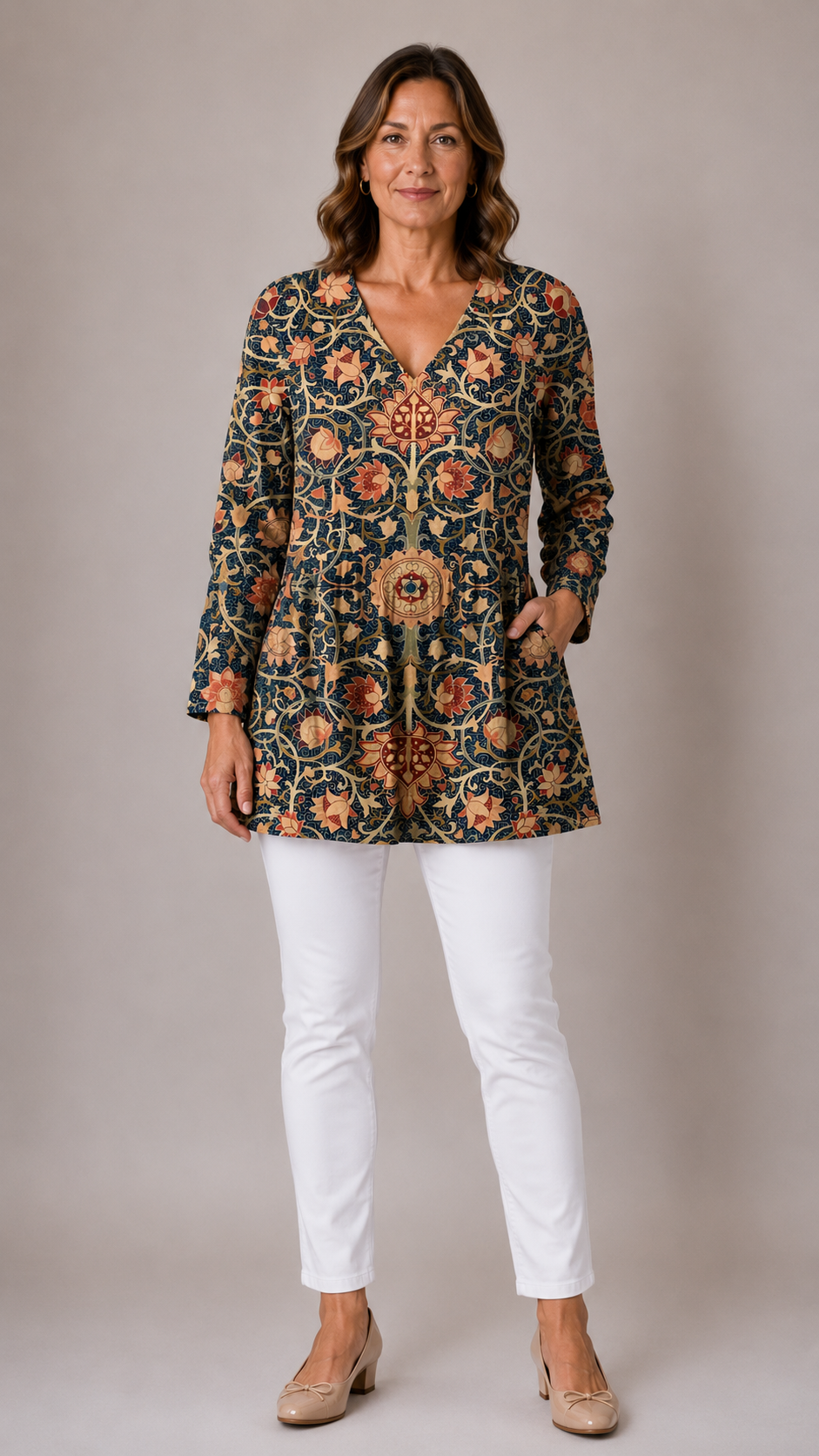 Lilian | Long V-Neck Blouse