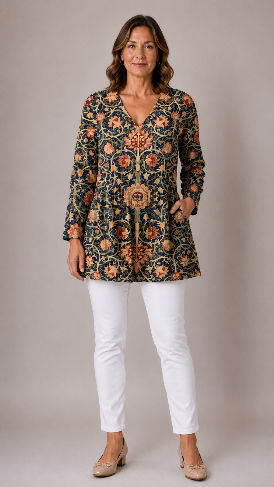 Lilian | Long V-Neck Blouse