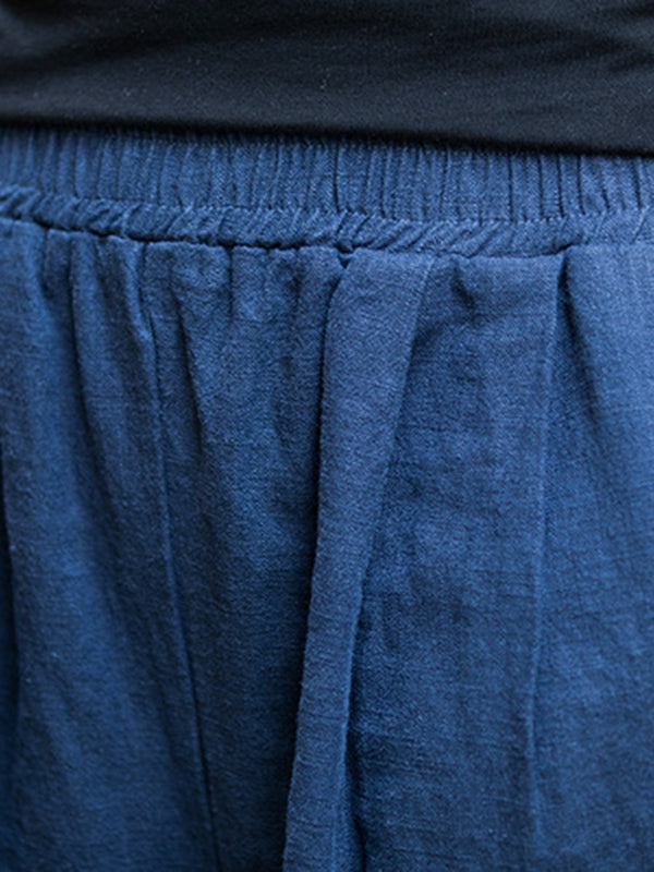 Wide-Leg Elastic Pants