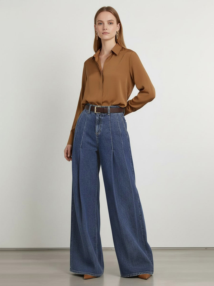 High-Waist Pleated Belted Pocket Belt