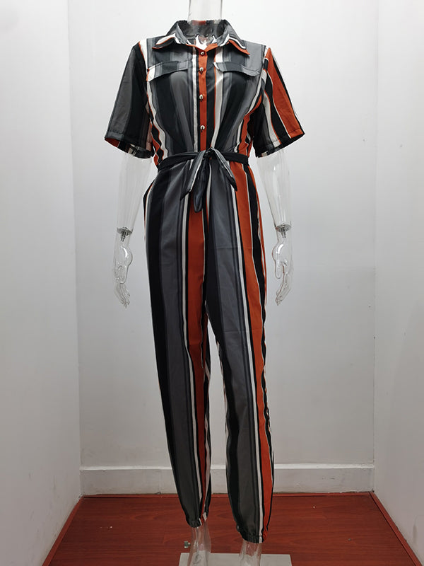 Striped Plus Size Relaxed Jumpsuit