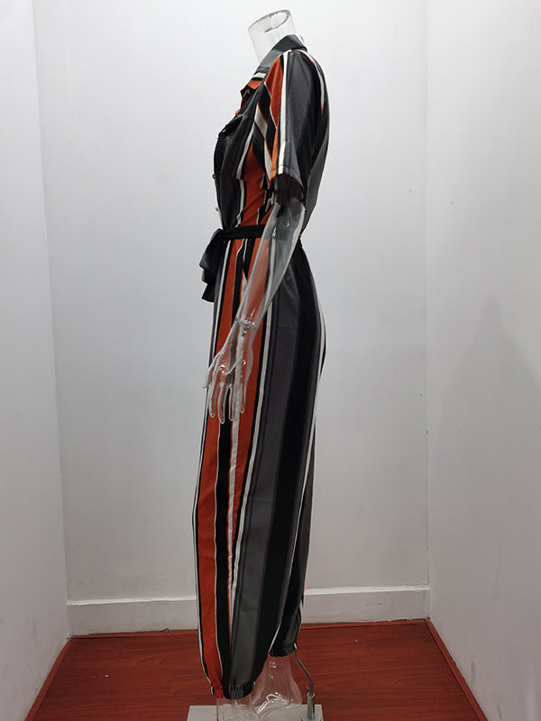 Striped Plus Size Relaxed Jumpsuit