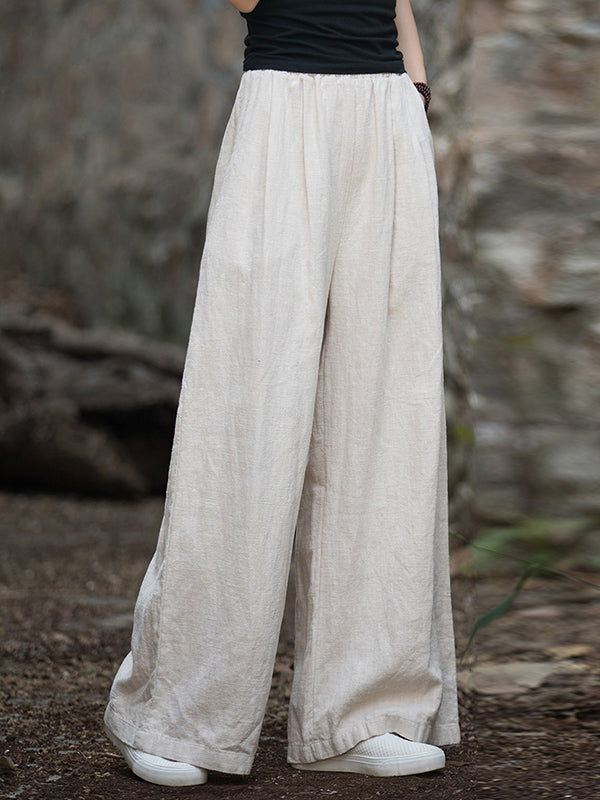 Wide-Leg Elastic Pants