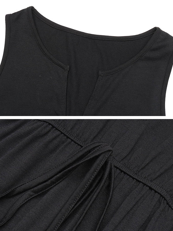 V-Neck Zip Sleeveless Jumpsuit