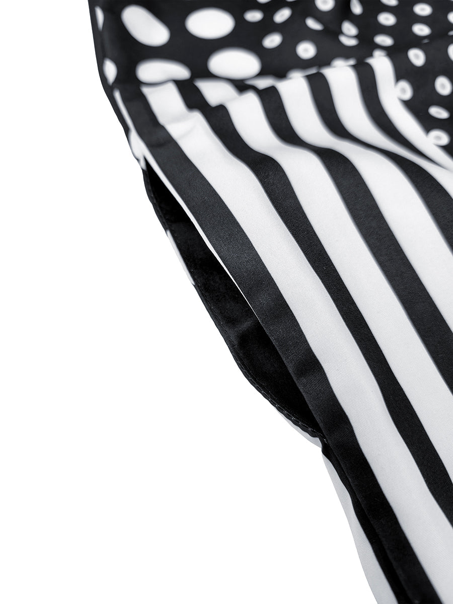 Polka Dot Striped Long-Sleeve Elastic Jumpsuit