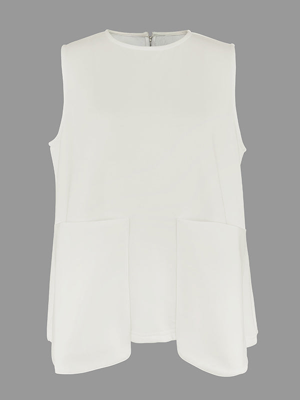 Round-Neck A-Line Relaxed Vest