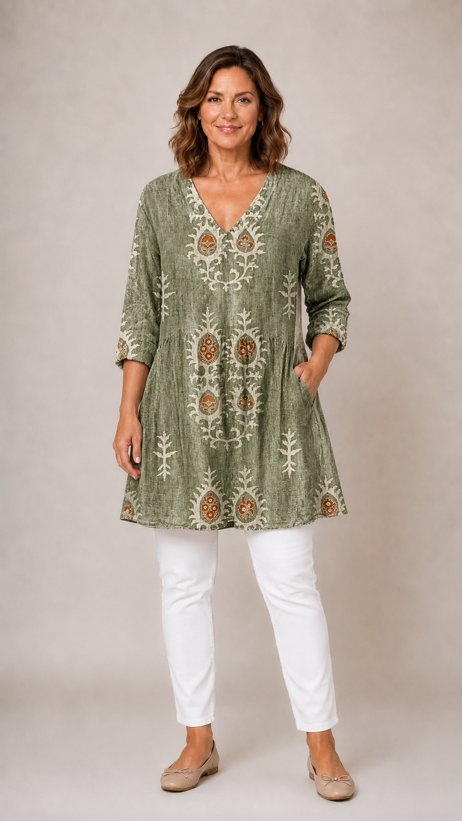 Everly | Long V-Neck Blouse