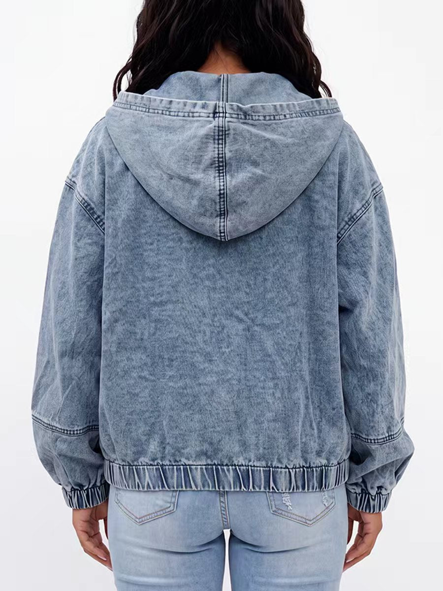 Hooded Zip Pocket Long-Sleeve Jacket