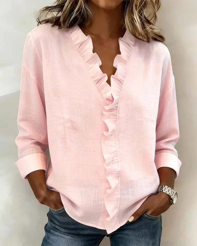 Lottie | Ruffle V-Neck Blouse
