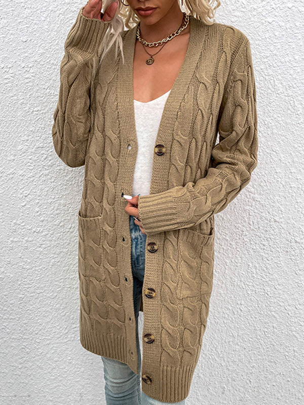 Button-Detail Relaxed Cardigan