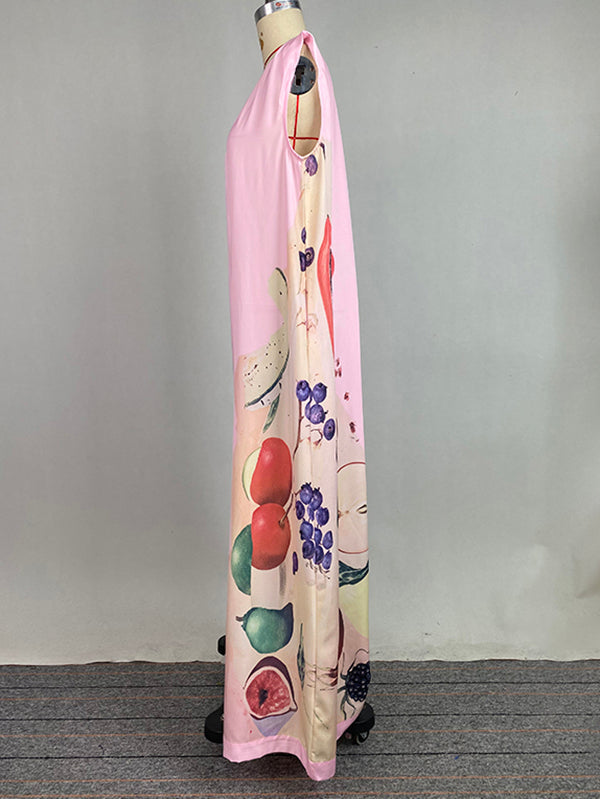 Floral Round-Neck Sleeveless Relaxed Jumpsuit