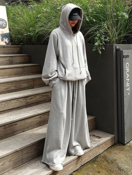 Wide-Leg Elastic Relaxed Pants