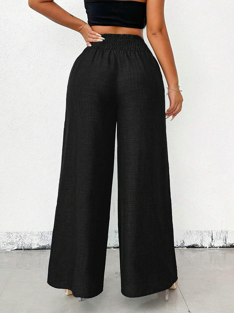 High-Waist Elastic Relaxed Pants