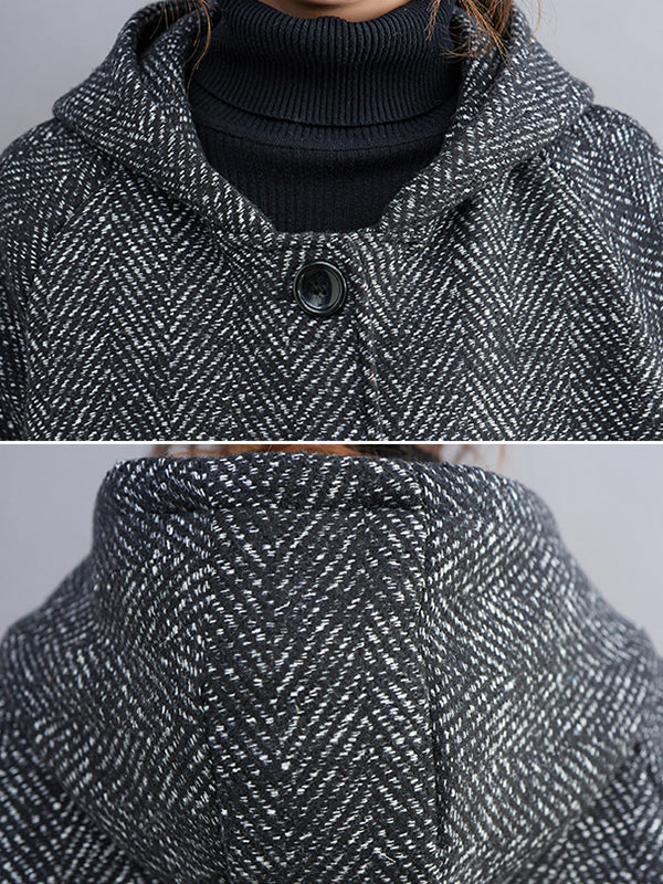 Hooded Long-Sleeve Relaxed Jacket