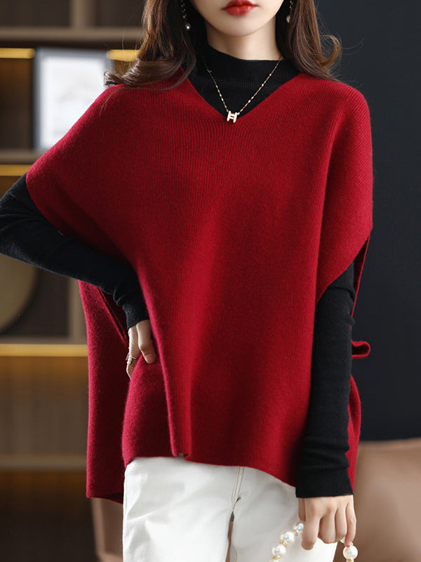 V-Neck Sleeveless Relaxed Vest