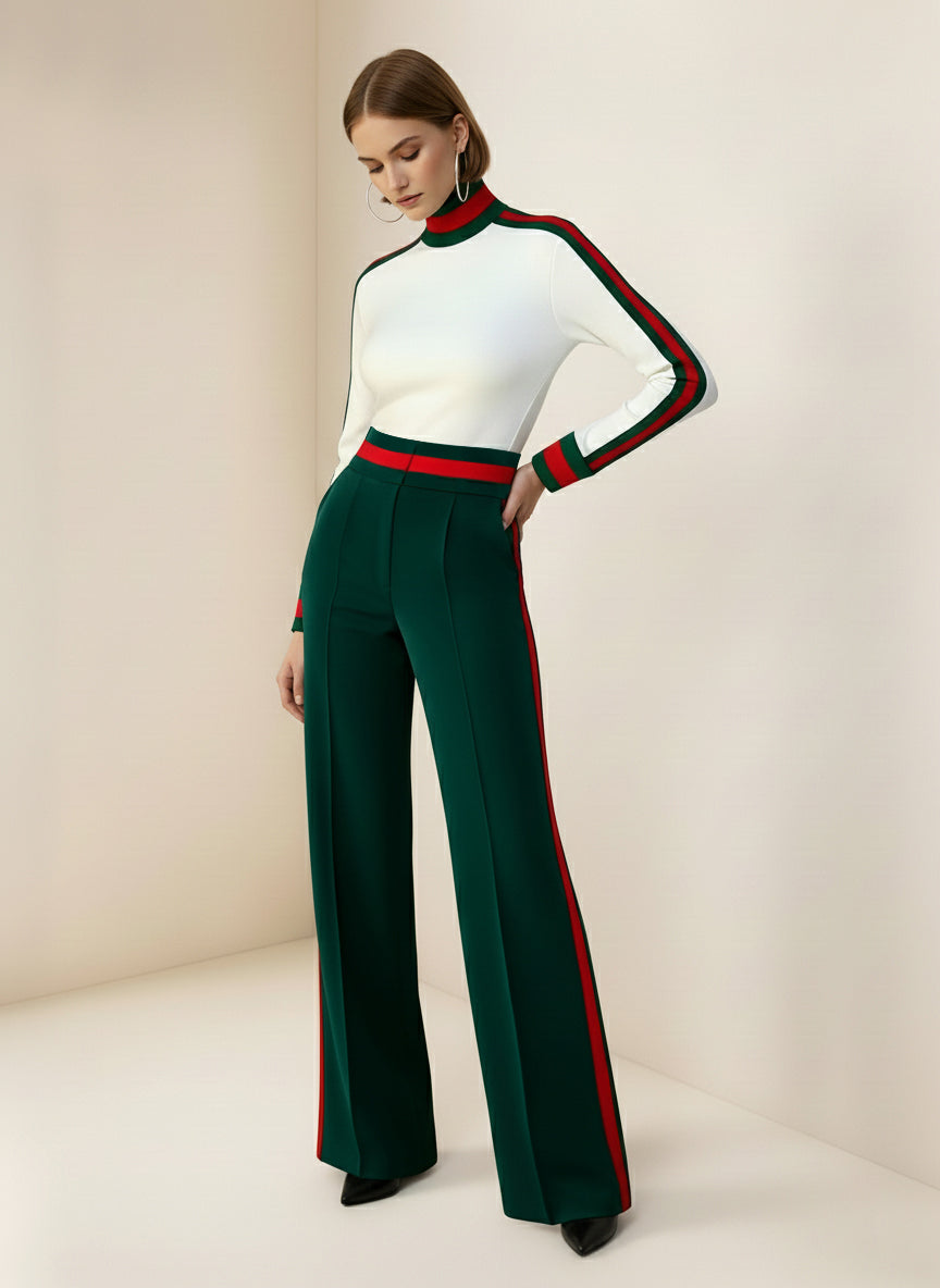 Striped Wide-Leg Pocket Relaxed Pants