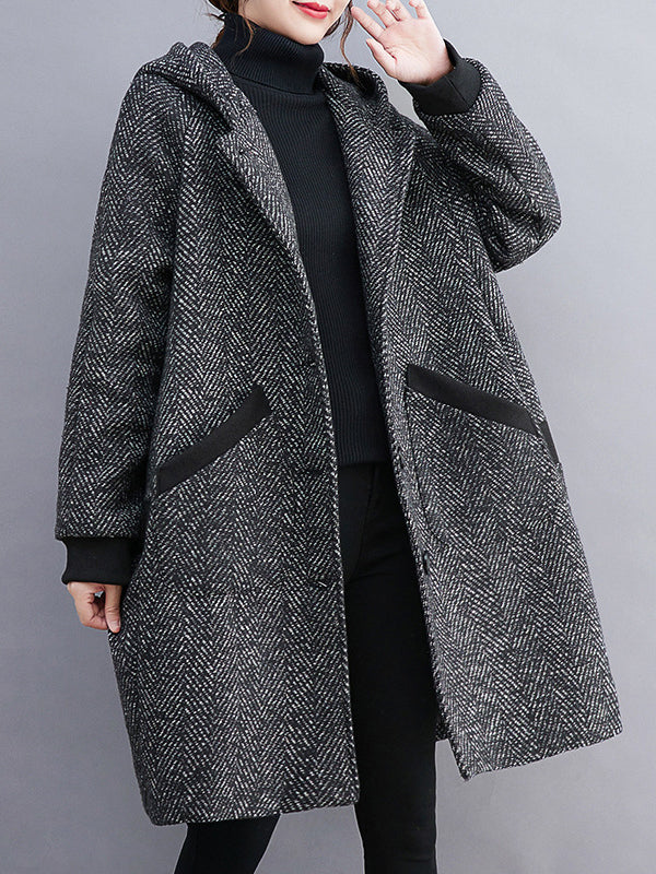 Hooded Long-Sleeve Relaxed Jacket