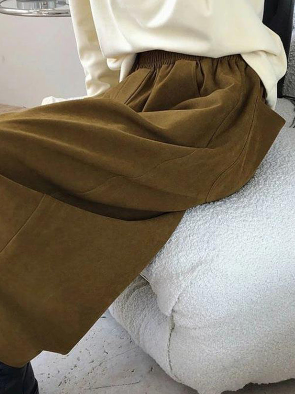 Wide-Leg Harem Elastic Pants