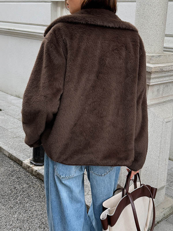 Button-Detail Pocket Long-Sleeve Relaxed Jacket