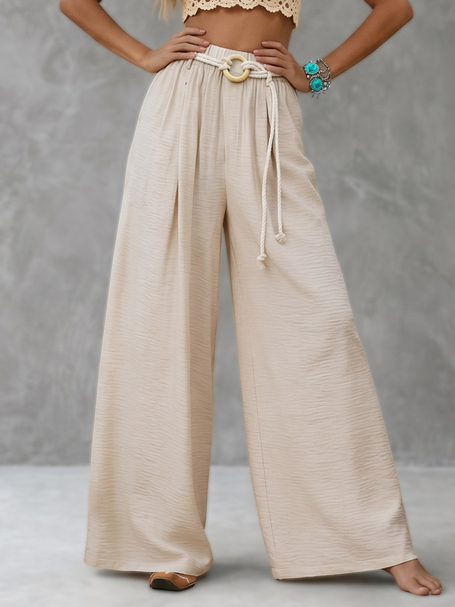 High-Waist Pocket Elastic Relaxed Pants