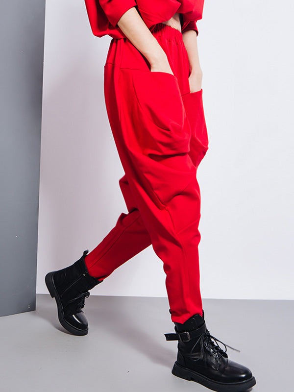 High-Waist Harem Relaxed Pants