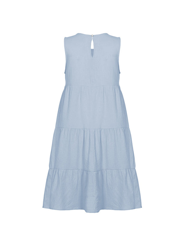 Round-Neck Sleeveless Relaxed Vest