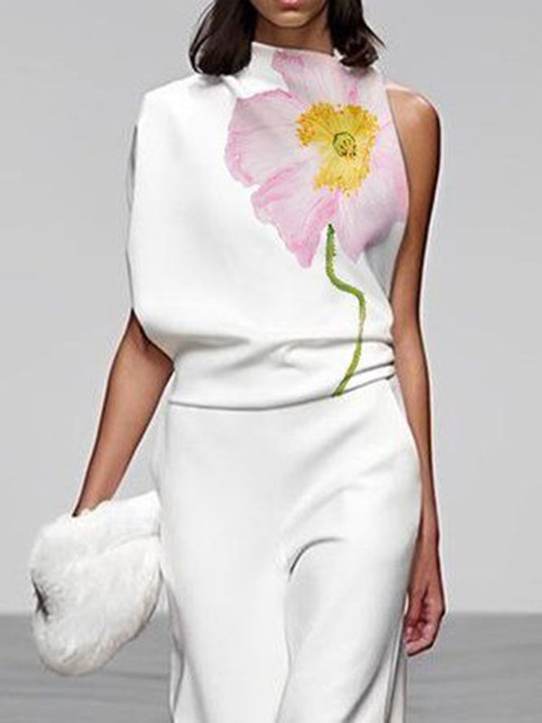 Floral Sleeveless Relaxed Vest