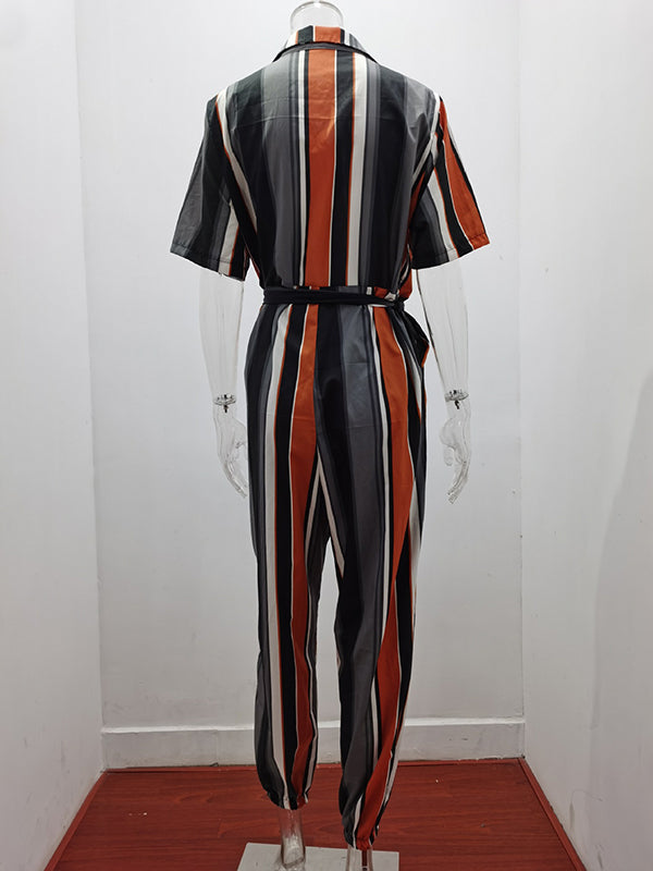 Striped Plus Size Relaxed Jumpsuit