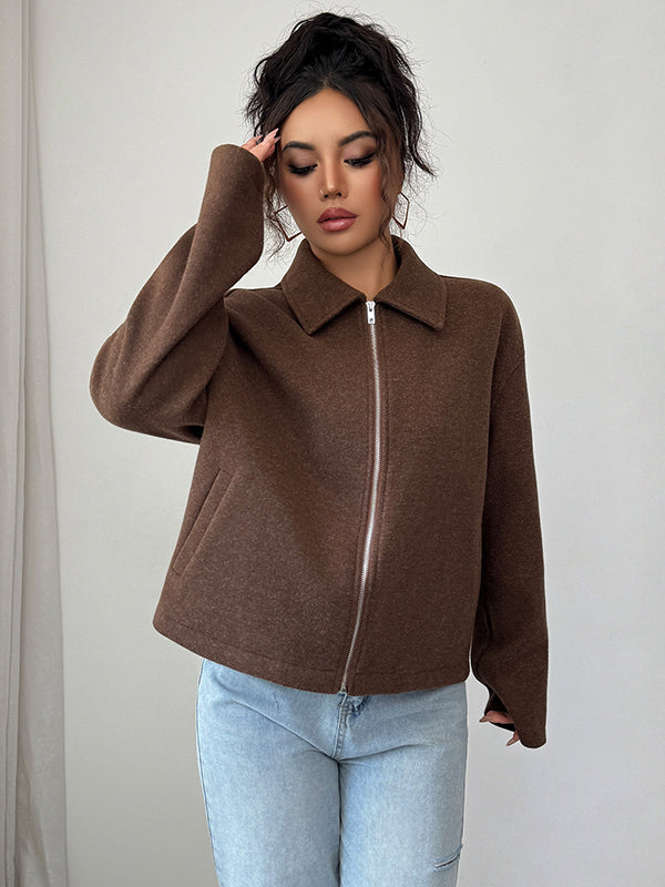 Zip Long-Sleeve Relaxed Jacket