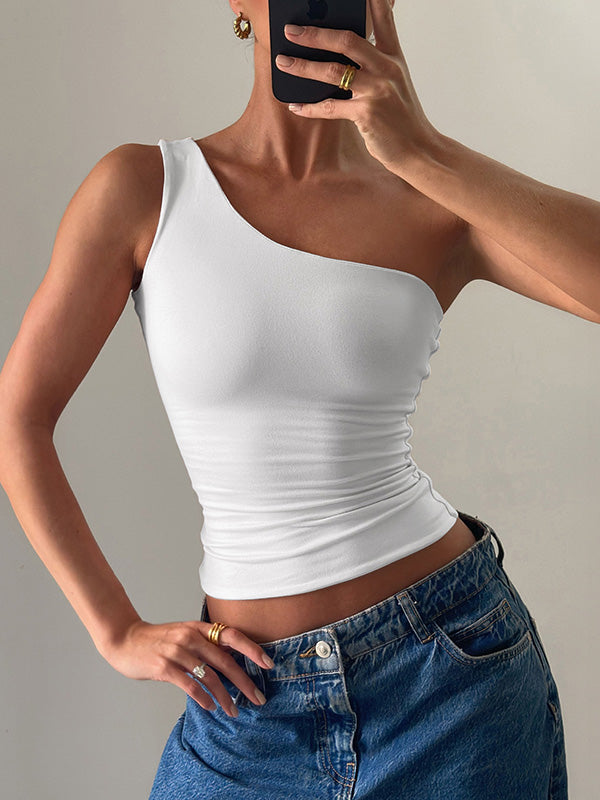 One-Shoulder Sleeveless Vest