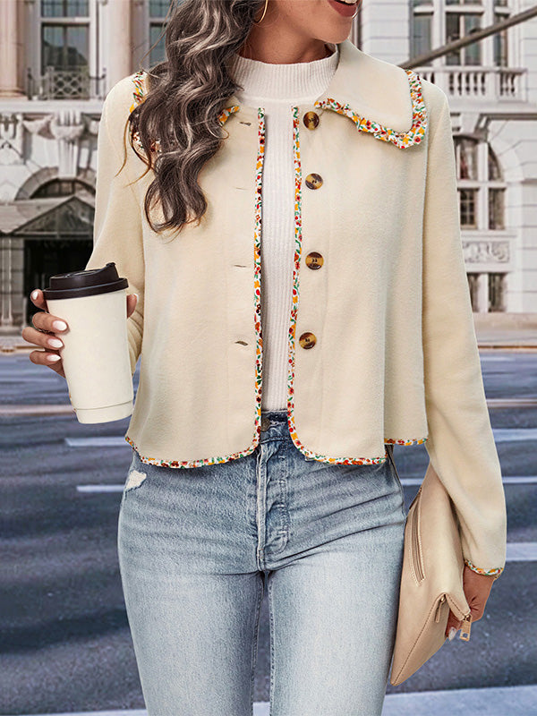 Button-Detail Long-Sleeve Relaxed Jacket