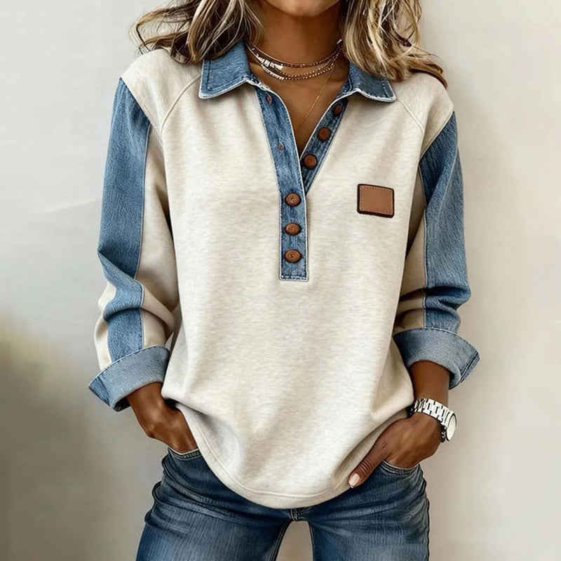 Hadley | Vintage Buttoned Sweatshirt