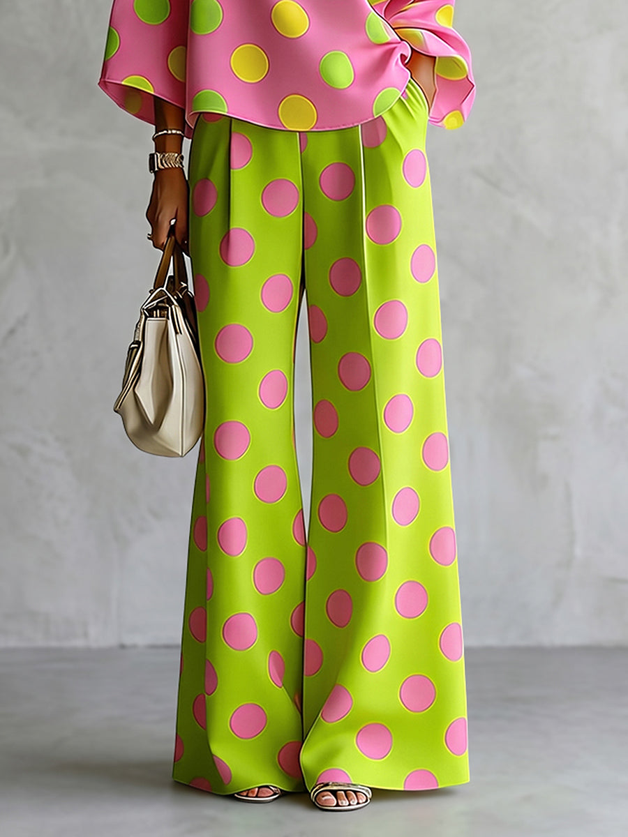Wide-Leg Button-Detail Pocket Relaxed Pants