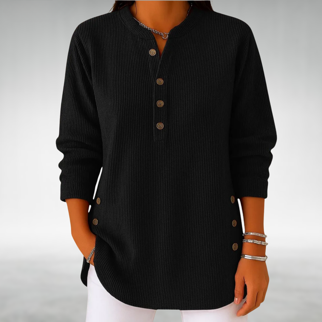 Lilian | Retro Corduroy V-Neck Top