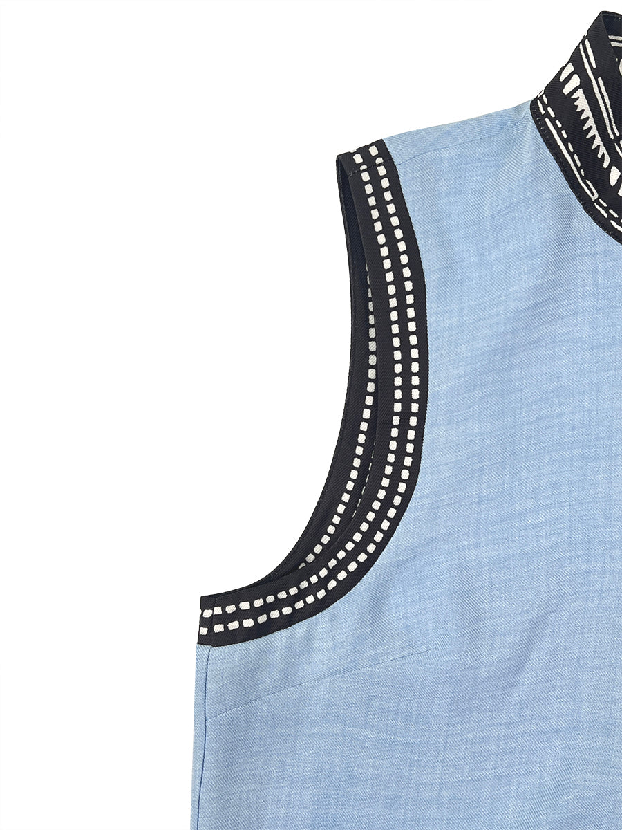 Wide-Leg Stand-Collar Zip Pocket Jumpsuit