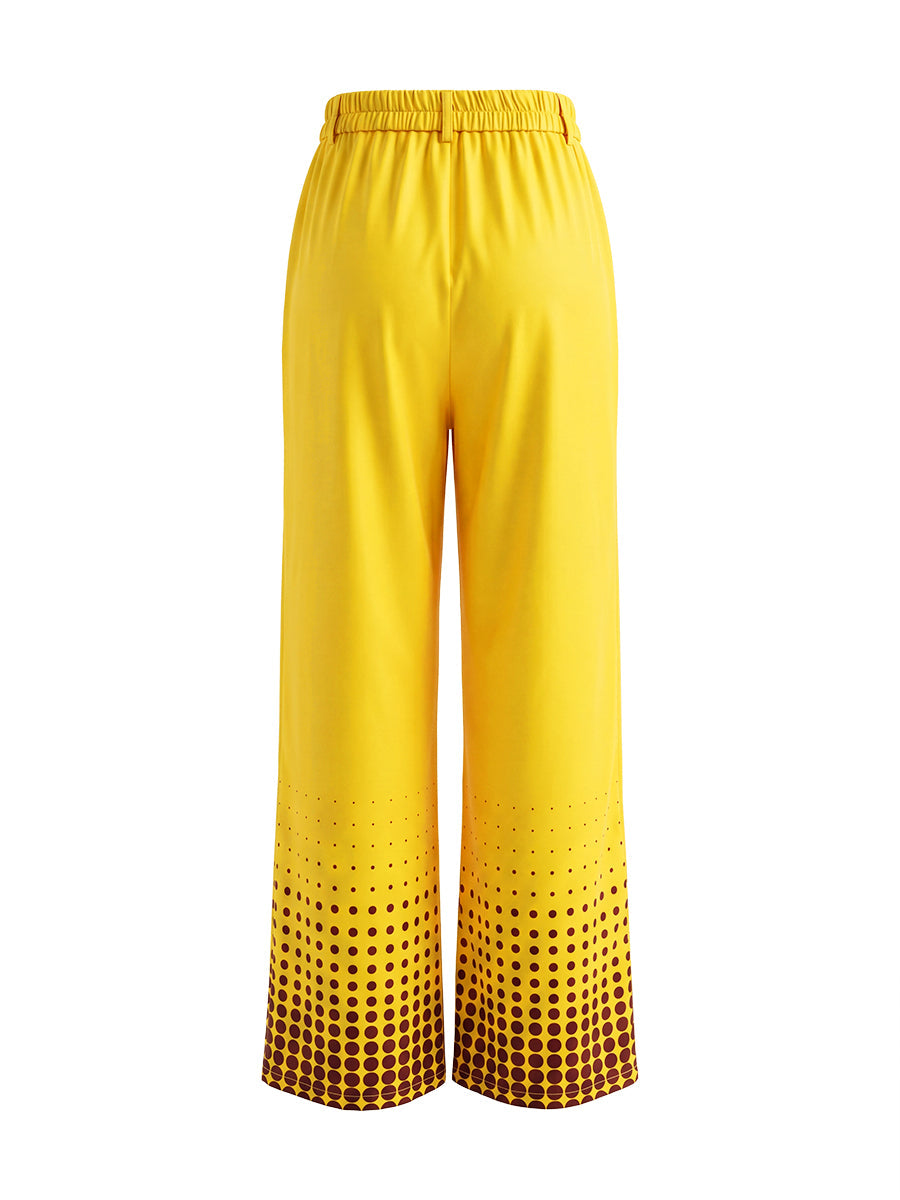 High-Waist Pocket Relaxed Contrast Pants