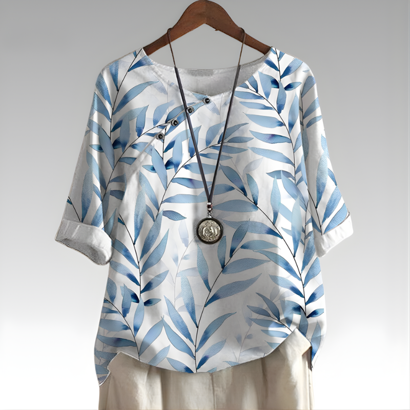 Lusette | Nature-Inspired Button Detail Top