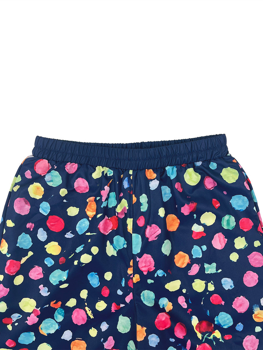 Polka Dot Wide-Leg High-Waist Pocket Pants