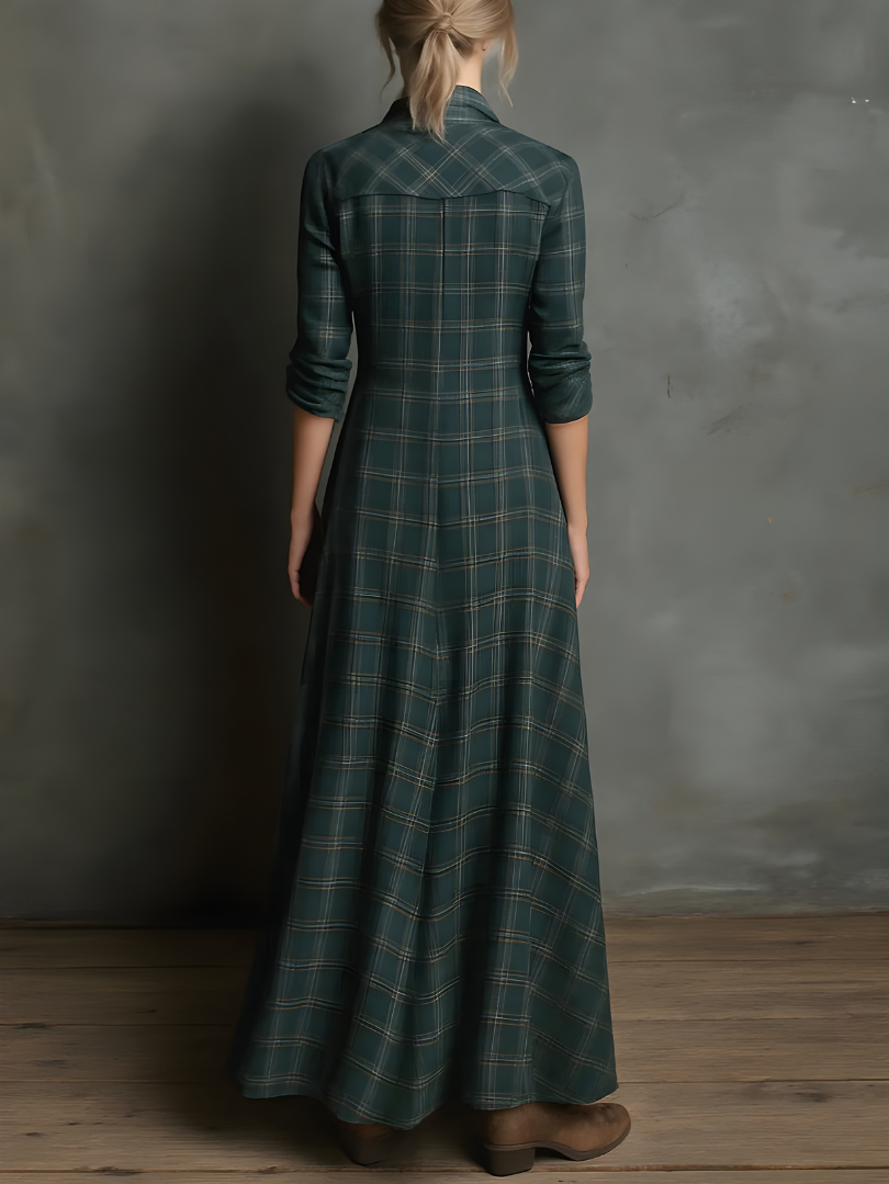 Cassandra | Plaid Maxi Dress