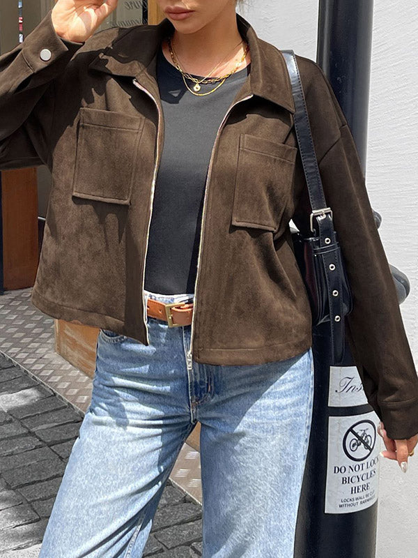 Zip Pocket Long-Sleeve Relaxed Jacket