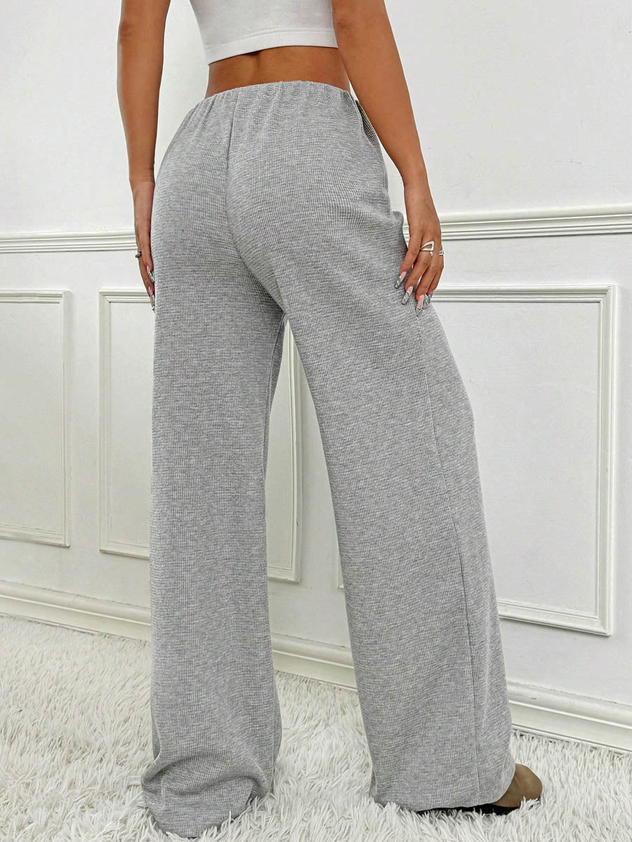 Striped High-Waist Drawstring Contrast Pants