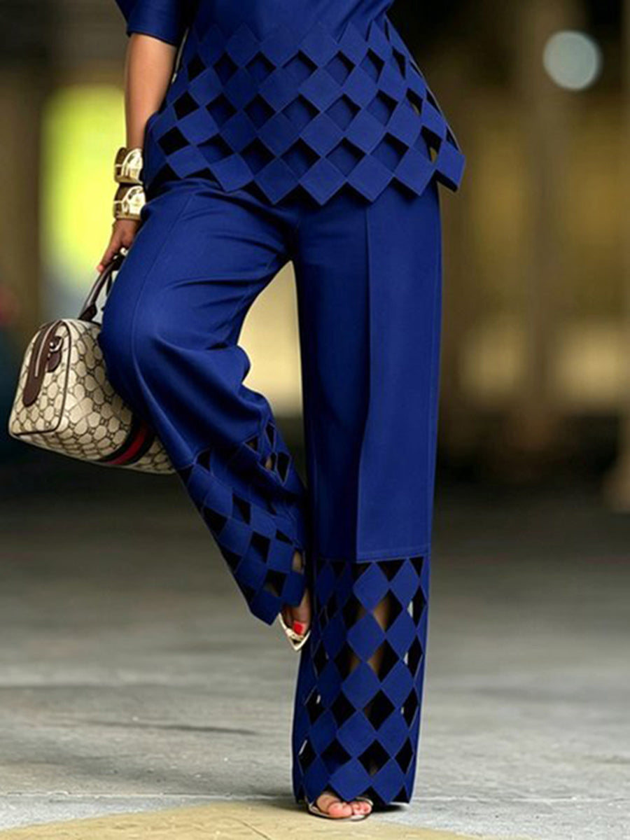 Wide-Leg Pocket Cut-Out Relaxed Pants