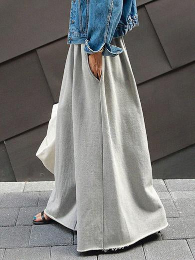 Wide-Leg Elastic Relaxed Pants