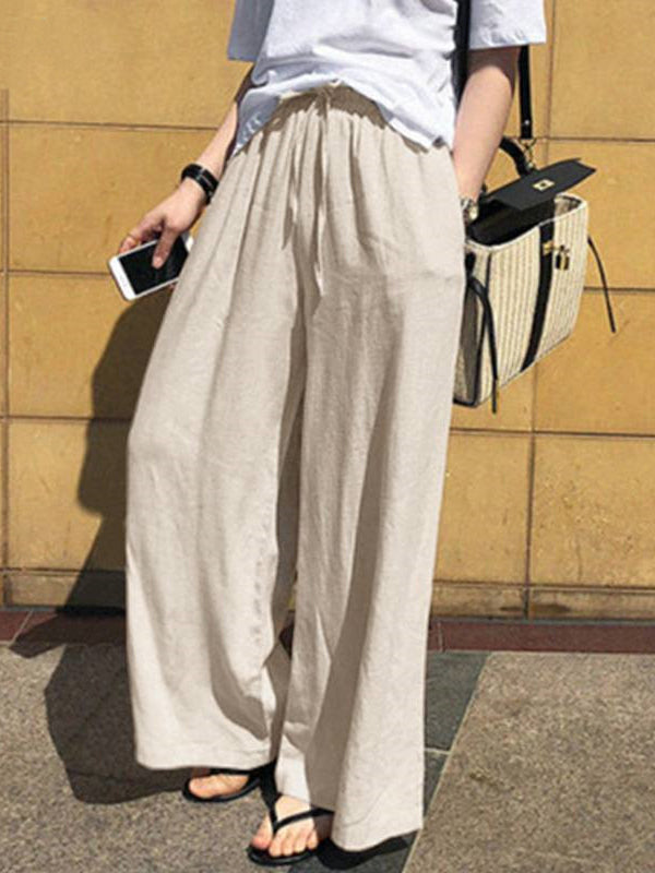 High-Waist Drawstring Pocket Relaxed Pants