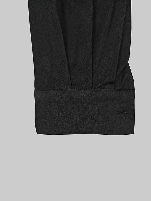 Wide-Leg V-Neck Button-Detail Relaxed Belt