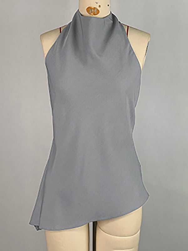 Stand-Collar Sleeveless Vest