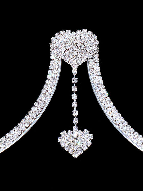 Rhinestone Heart Waist Chain